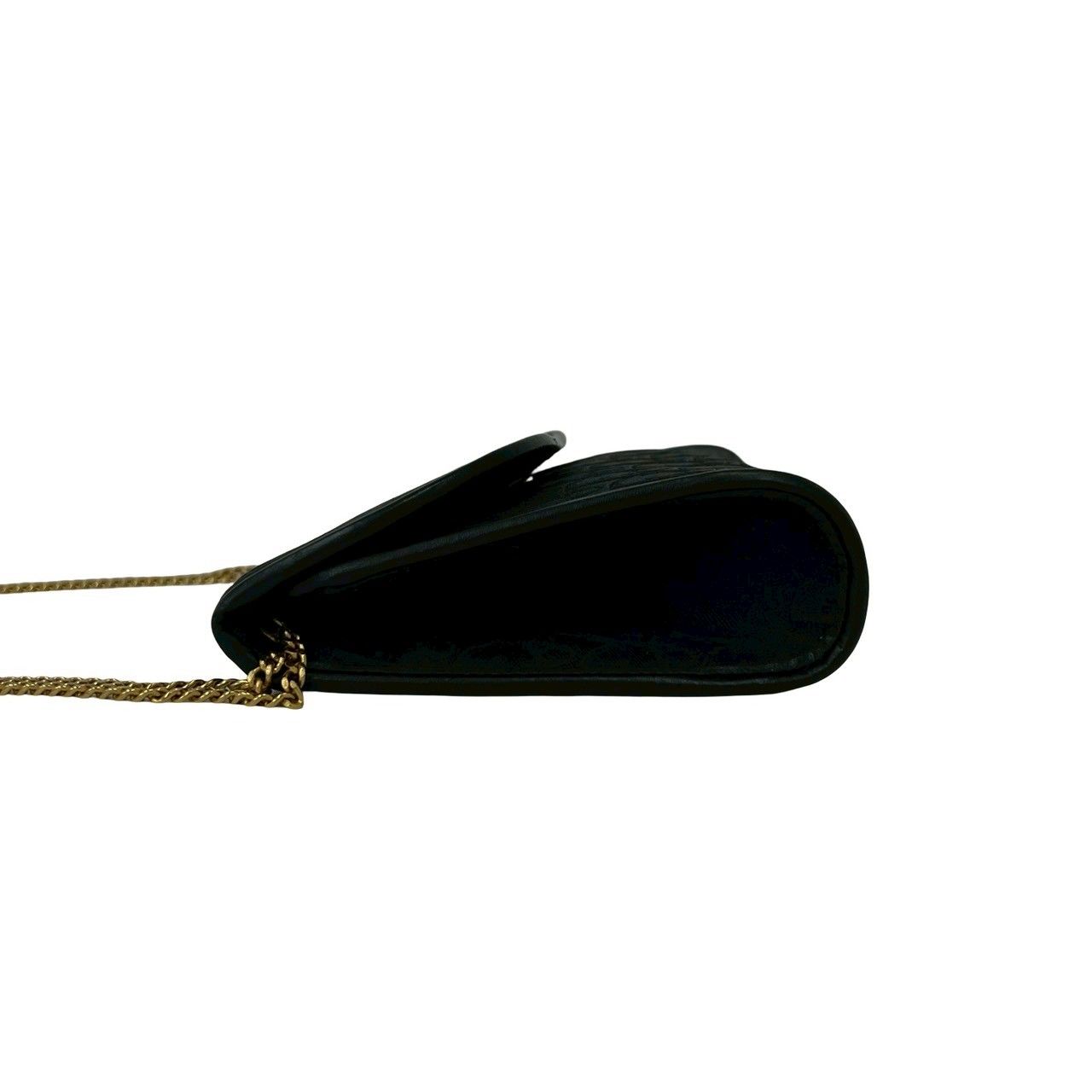 Dior Trotter Pattern Logo Canvas Leather Chain Mini Shoulder Bag Black — view 5