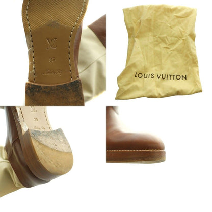Louis Vuitton Monogram Long Boots Leather Canvas 35 Brown Ivory SS — view 8