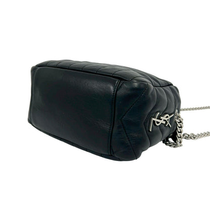 Saint Laurent Paris Lou Bowling Quilted Leather Chain Shoulder Bag Black — view 8
