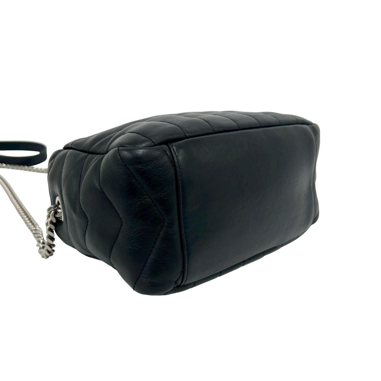 Saint Laurent Paris Lou Bowling Quilted Leather Chain Shoulder Bag Black — view 7