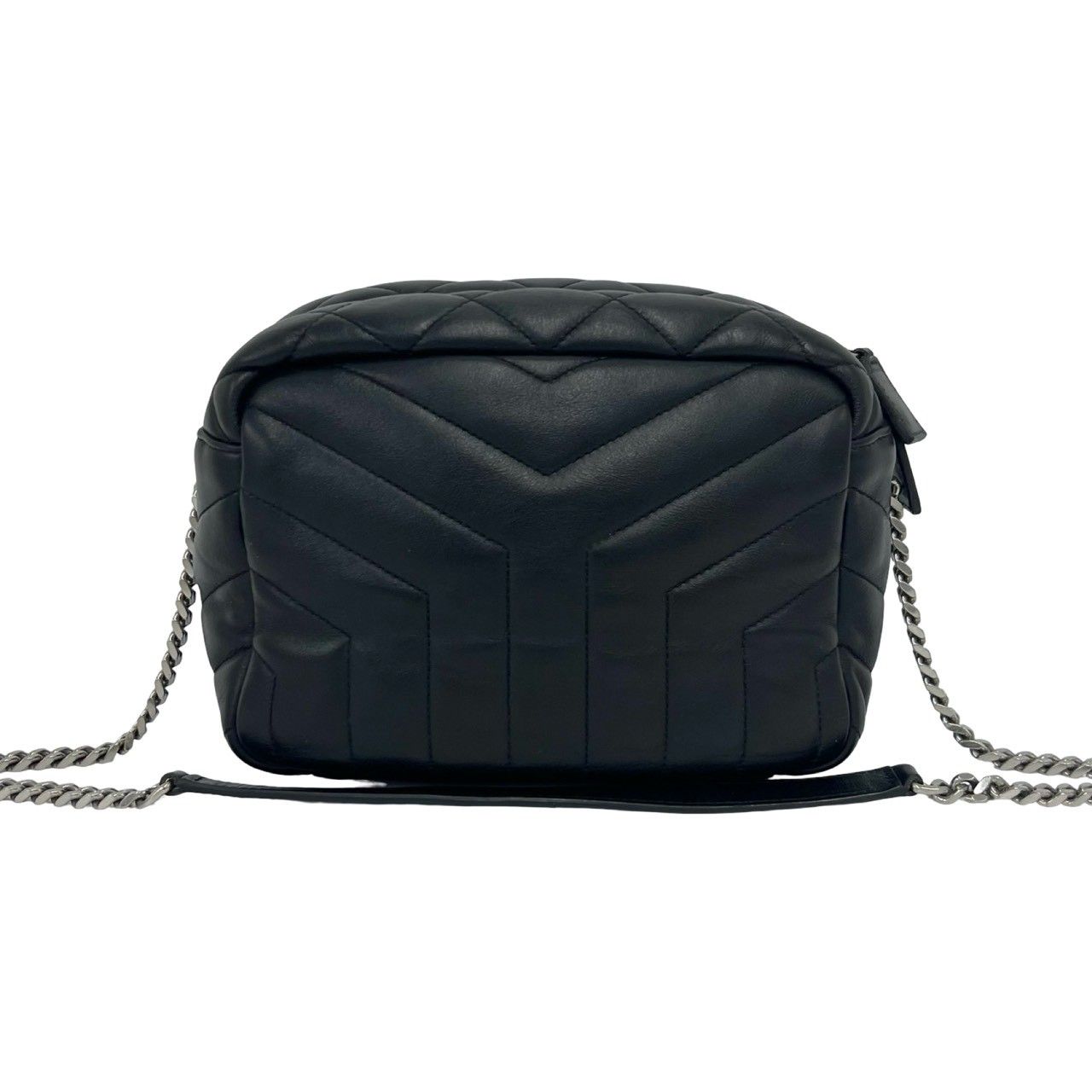 Saint Laurent Paris Lou Bowling Quilted Leather Chain Shoulder Bag Black — view 3
