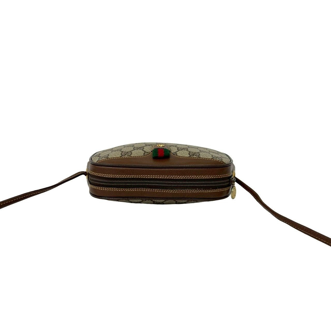 Gucci Vintage Sherry Line GG Logo Leather Mini Shoulder Bag Brown — view 4