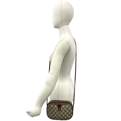 Gucci Vintage Sherry Line GG Logo Leather Mini Shoulder Bag Brown — view 2
