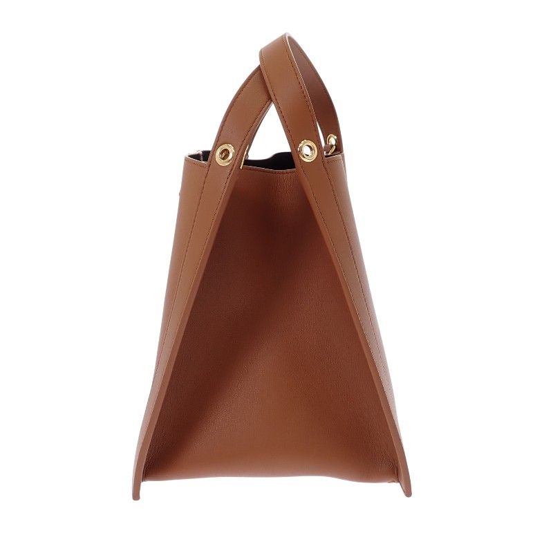 Celine Small Cubo 2-Way Shoulder Bag Calf Brown Soft Tan Gold — view 5