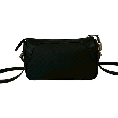 Gucci Vintage Micro GG Logo Leather Mini Shoulder Bag Pochette Black — view 3
