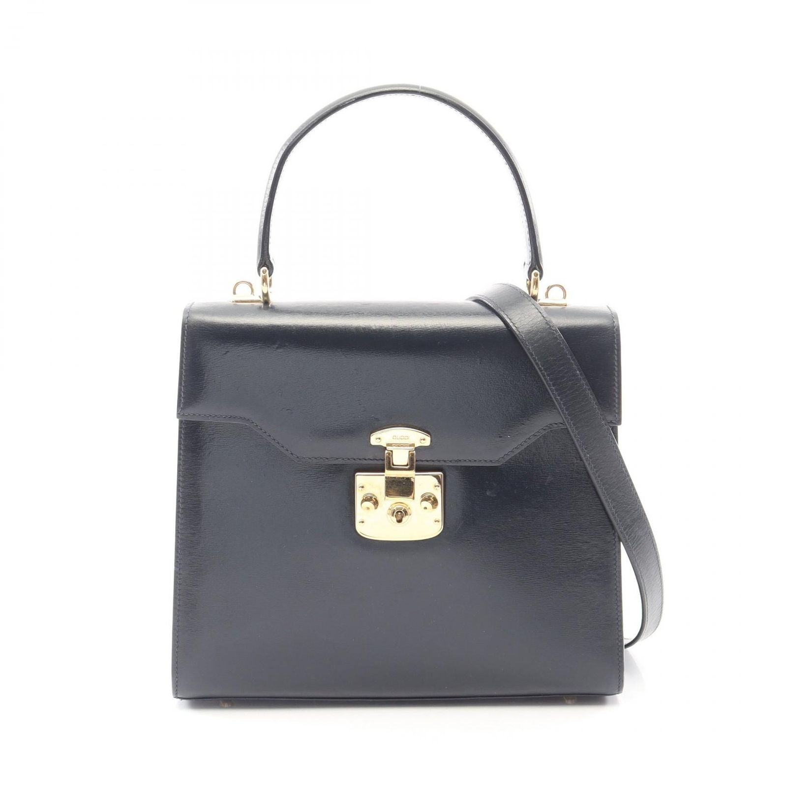 Gucci Handbag Ladylock 2-Way 000 26 Black Leather Shoulder