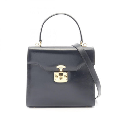 Gucci Handbag Ladylock 2-Way 000 26 Black Leather Shoulder