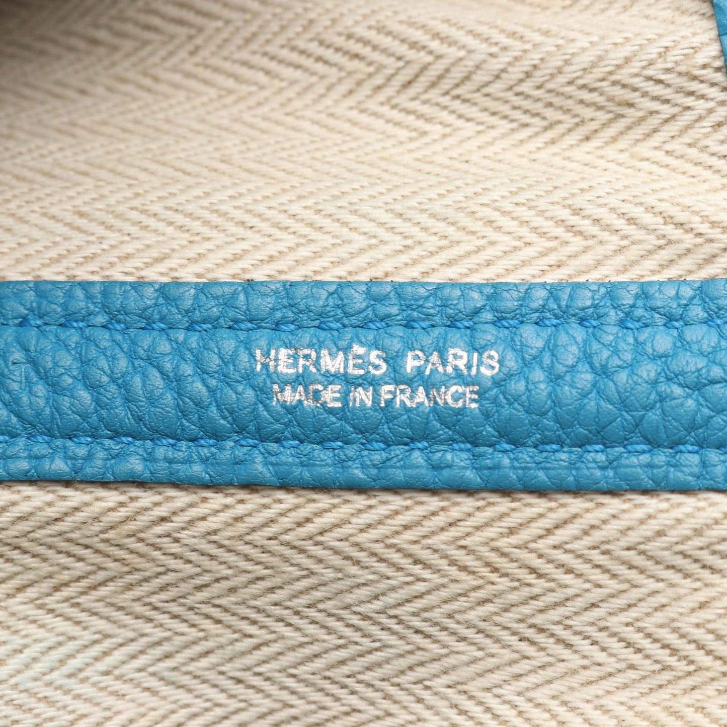 Hermes Tote Garden Party PM Blue Zanzibar Leather — view 4