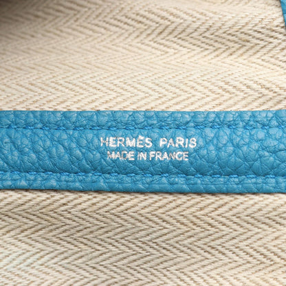 Hermes Tote Garden Party PM Blue Zanzibar Leather — view 4