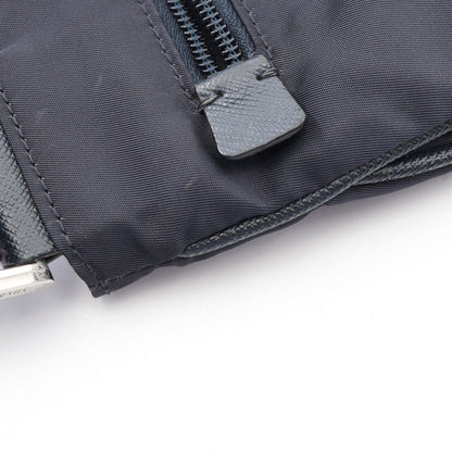 Prada Shoulder Bag Triangle Logo Navy Nylon Saffiano Leather — view 7