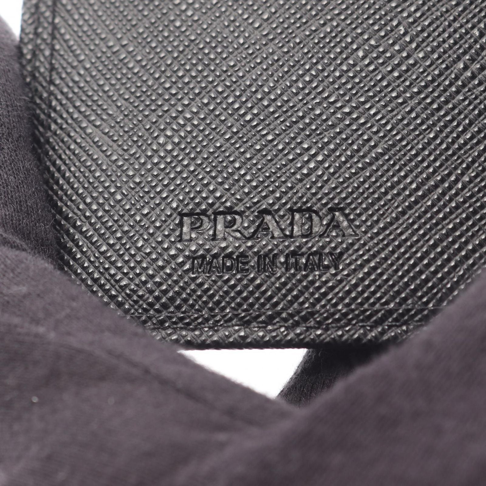 Prada Card Case Saffiano Triang Black Leather — view 4