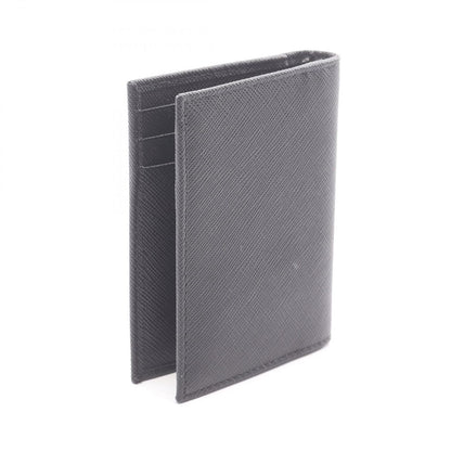 Prada Card Case Saffiano Triang Black Leather — view 2