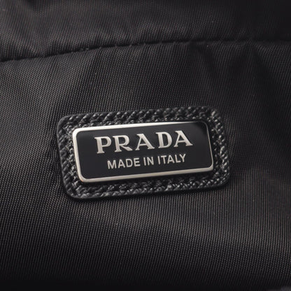 Prada Pouch Triangle Logo Black Nylon Saffiano Leather — view 4