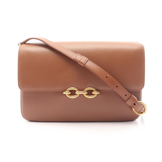 Saint Laurent Paris Shoulder Bag Maillon Brown Leather