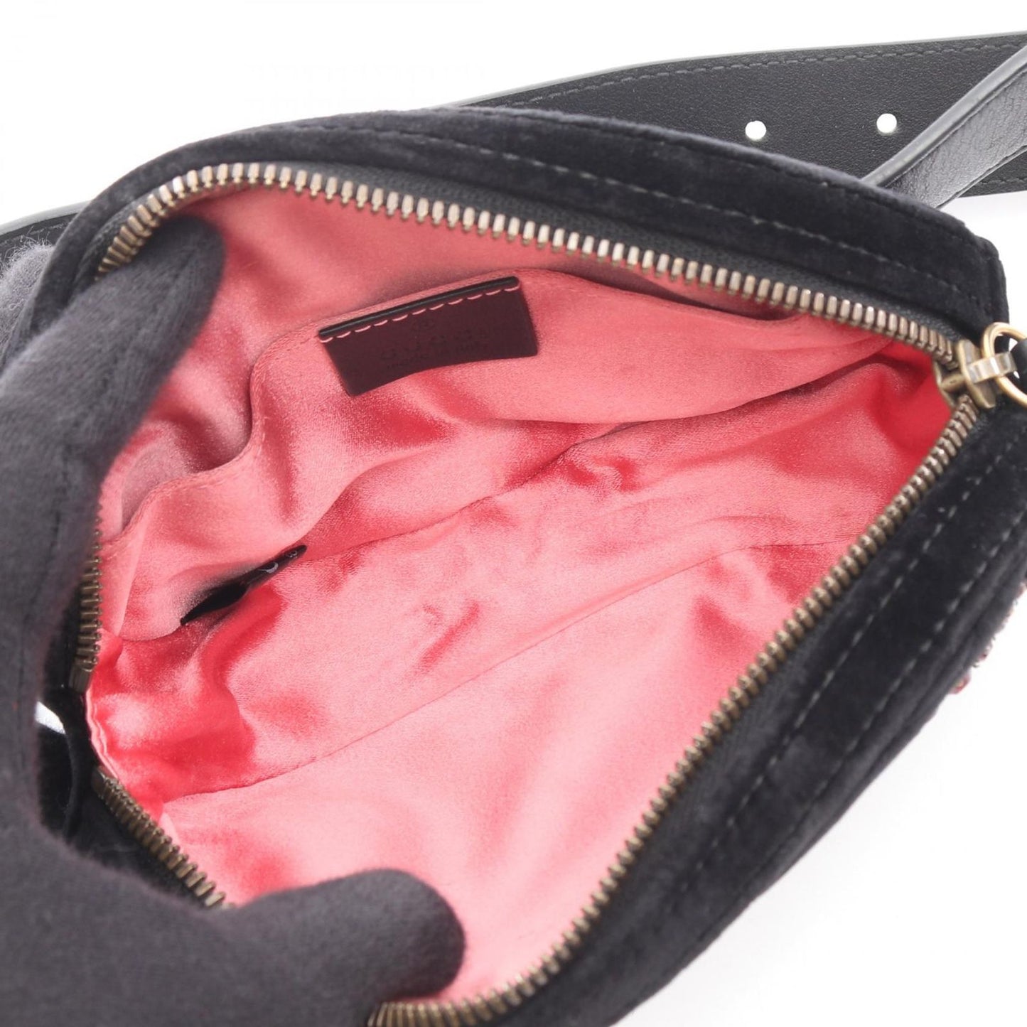 Gucci Waist Bag GG Marmont Line Stone Star Black Fabric Crystal Baltic — view 3