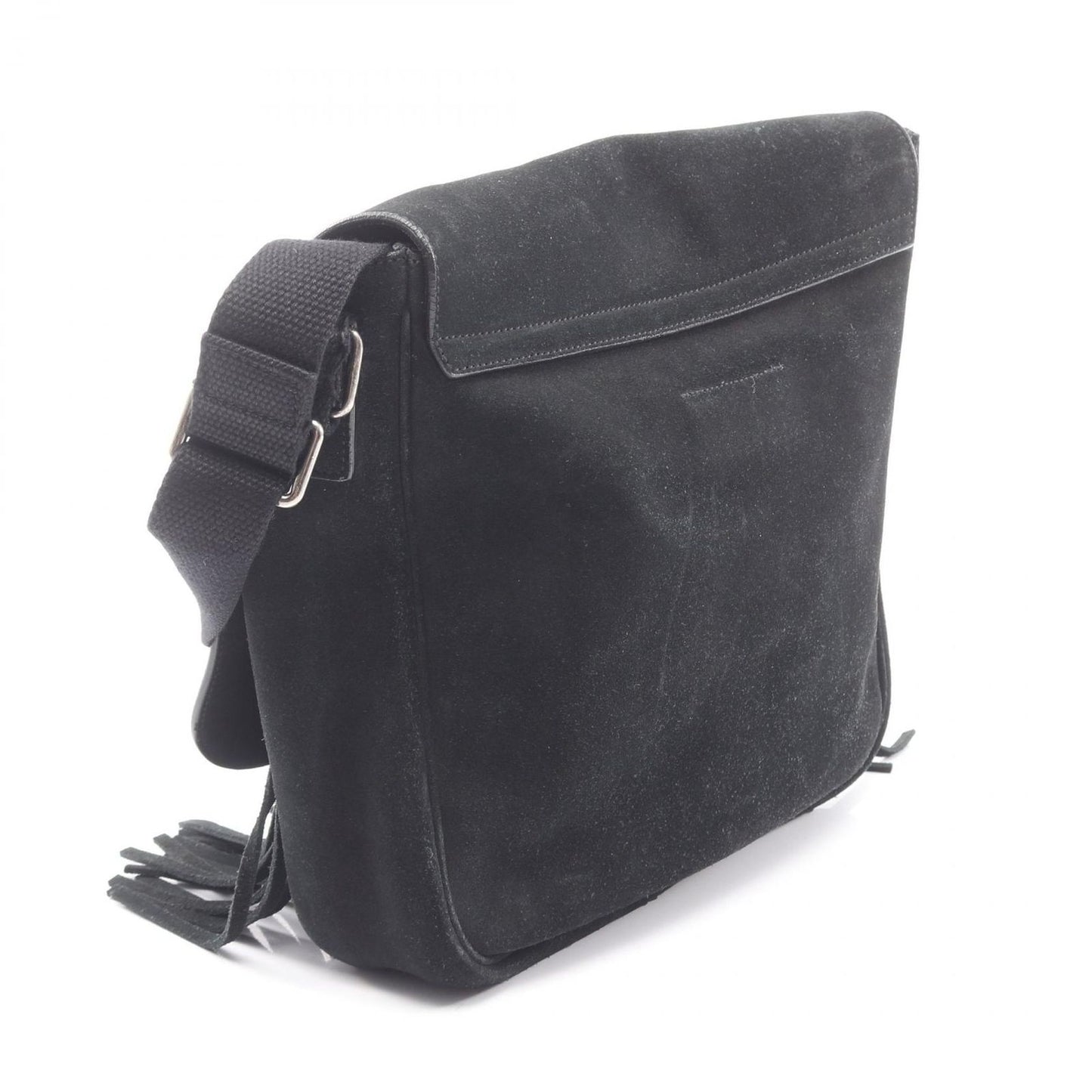 Saint Laurent Paris Shoulder Bag Fringe Black Suede — view 2