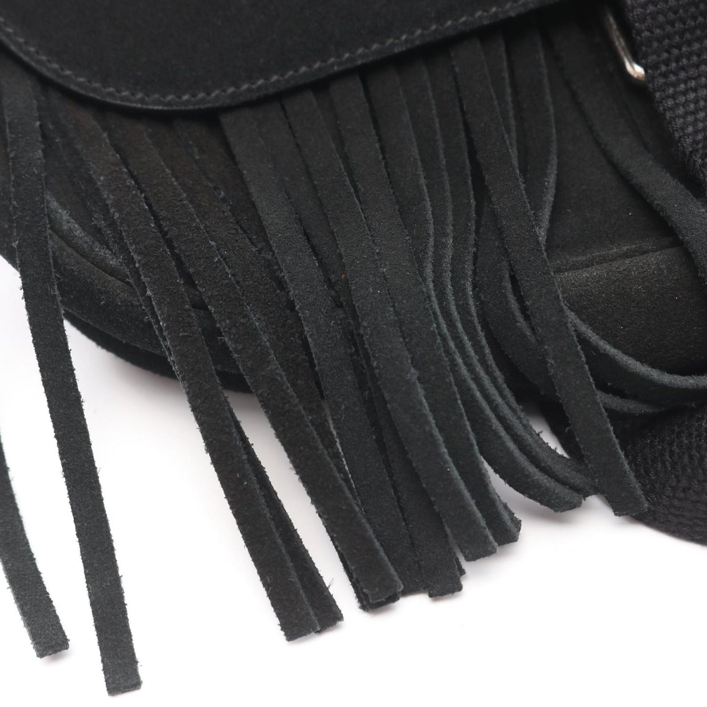 Saint Laurent Paris Shoulder Bag Fringe Black Suede — view 9