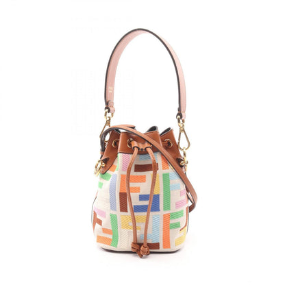 Fendi Handbag Mini Montresor 2-Way Natural Brown Multi Canvas Leather