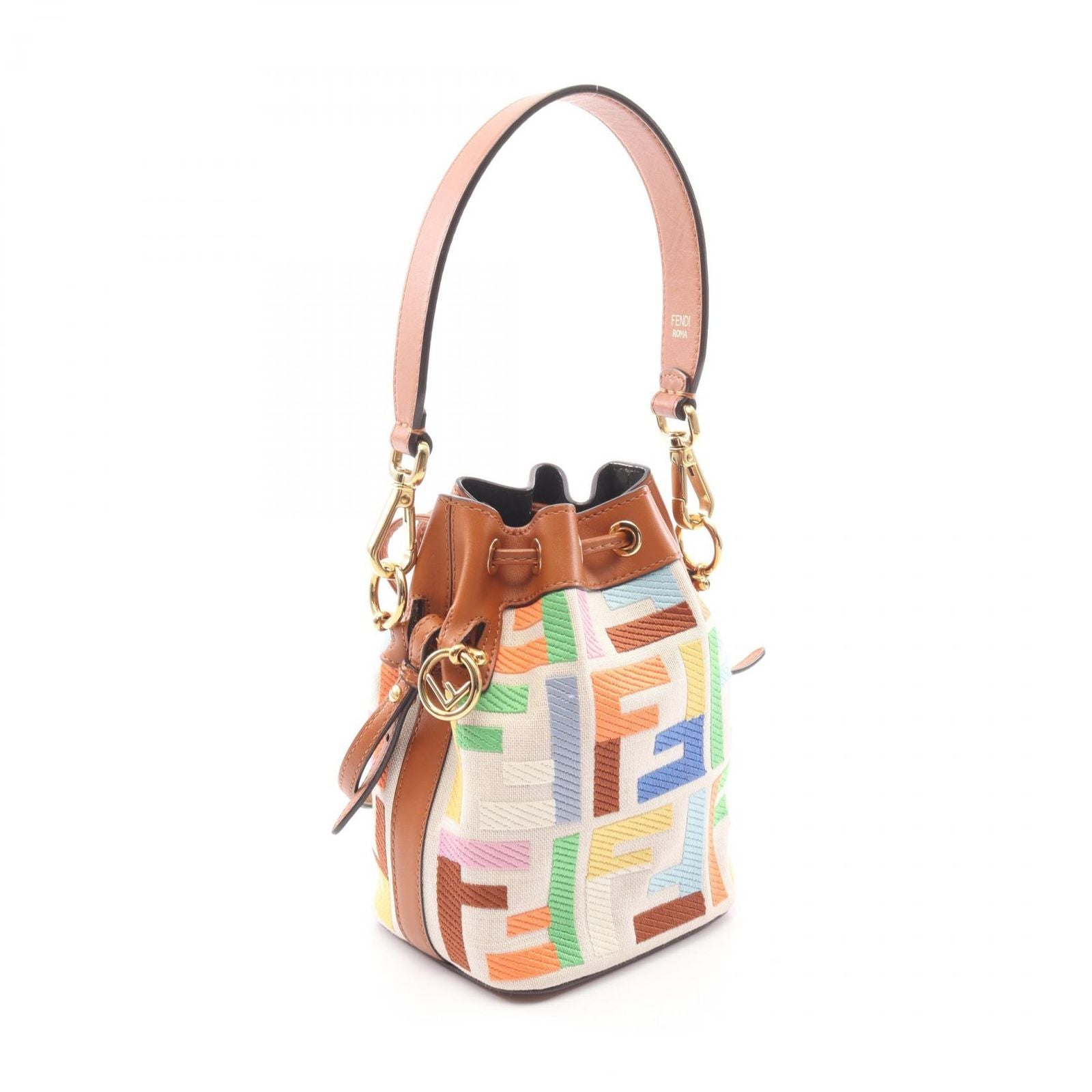 Fendi Handbag Mini Montresor 2-Way Natural Brown Multi Canvas Leather — view 2