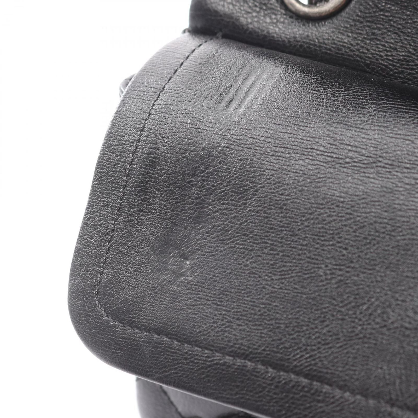 Chanel Shoulder Bag 2.55 Quilted Mademoiselle Chain Double Flap Black Leather — view 6
