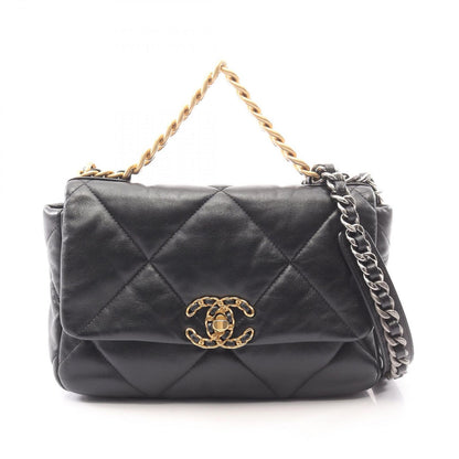 Chanel Shoulder Bag 19 D'isneuf Quilted 2-Way Black Lambskin 19 Chain