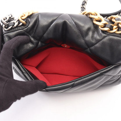 Chanel Shoulder Bag 19 D'isneuf Quilted 2-Way Black Lambskin 19 Chain — view 9
