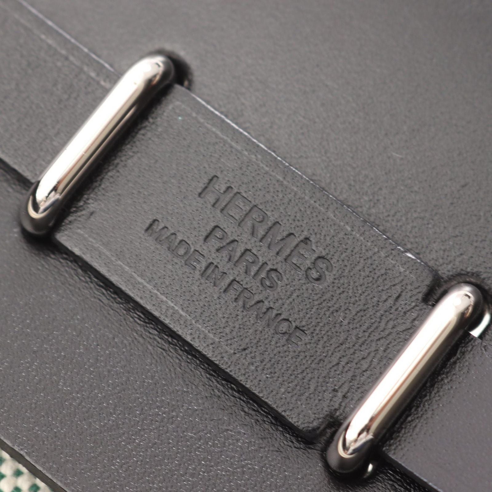 Hermes Shoulder Bag Herbag Zip Mini Black Vert Moyane Canvas Leather — view 4
