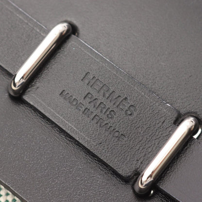 Hermes Shoulder Bag Herbag Zip Mini Black Vert Moyane Canvas Leather — view 4