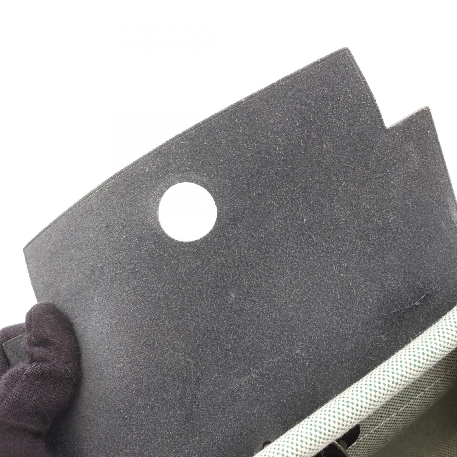 Hermes Shoulder Bag Herbag Zip Mini Black Vert Moyane Canvas Leather — view 8