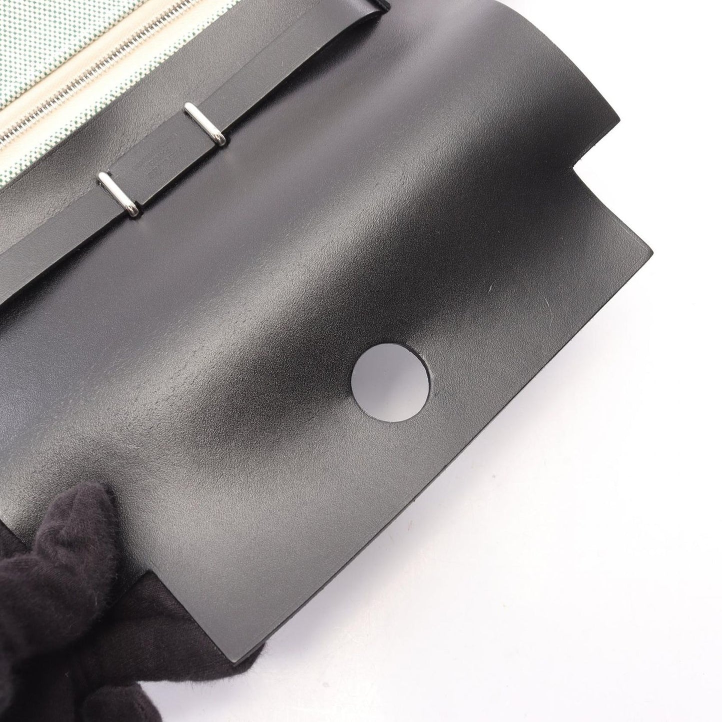 Hermes Shoulder Bag Herbag Zip Mini Black Vert Moyane Canvas Leather — view 7