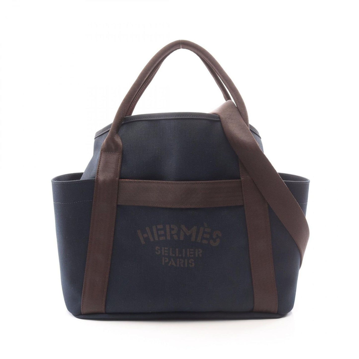 Hermes Tote Sac Panthere Jou Gourme 2-Way Blue Navy Canvas Sac Jou Fou