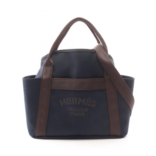 Hermes Tote Sac Panthere Jou Gourme 2-Way Blue Navy Canvas Sac Jou Fou