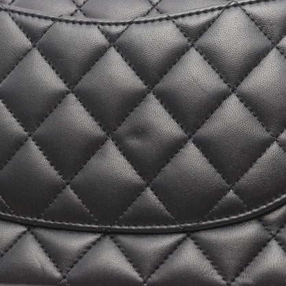 Chanel Shoulder Bag Quilted Double Flap Pink Gold Black Lambskin Chain — view 8