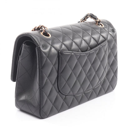 Chanel Shoulder Bag Quilted Double Flap Pink Gold Black Lambskin Chain — view 2