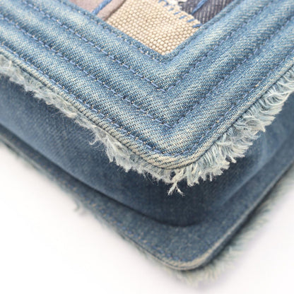 Chanel Shoulder Bag Patchwork Denim Blue Chain — view 9