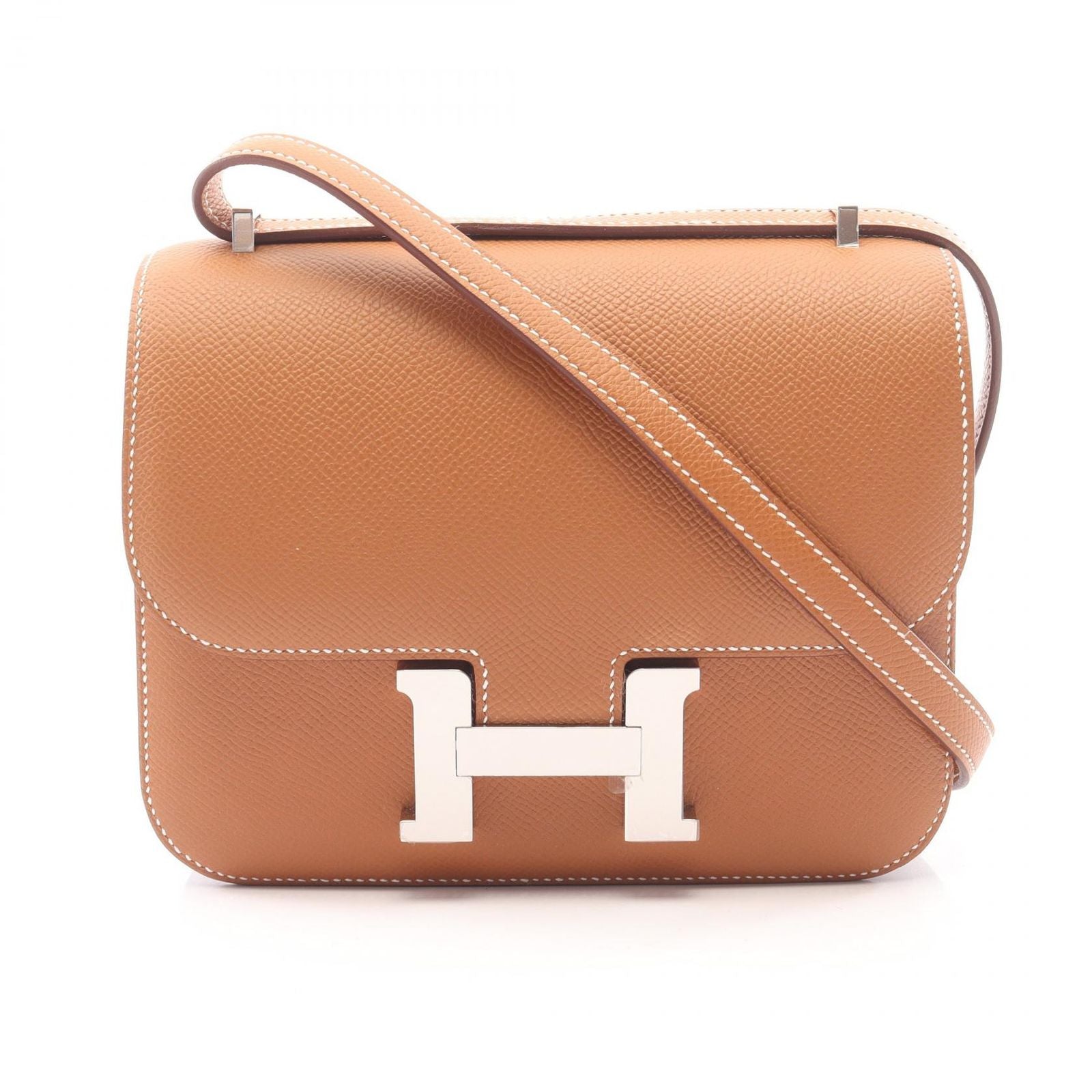 Hermes Shoulder Bag Constance 3 Mini Gold Leather Calf