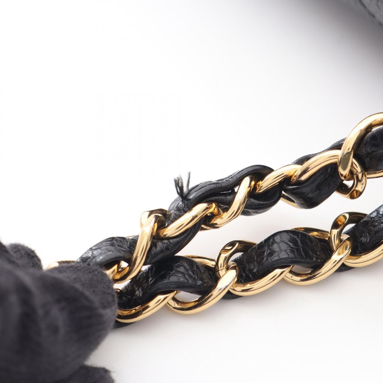 Chanel Shoulder Bag Quilted Double Flap Black Caviar Leather Chain — view 6