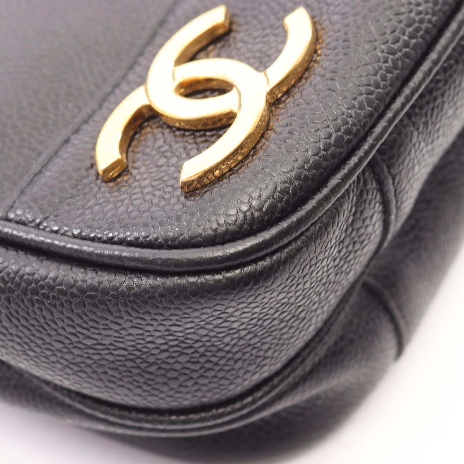 Chanel Tote Triple CC Logo Black Caviar Leather Coco — view 8
