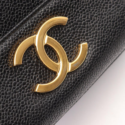 Chanel Tote Triple CC Logo Black Caviar Leather Coco — view 7