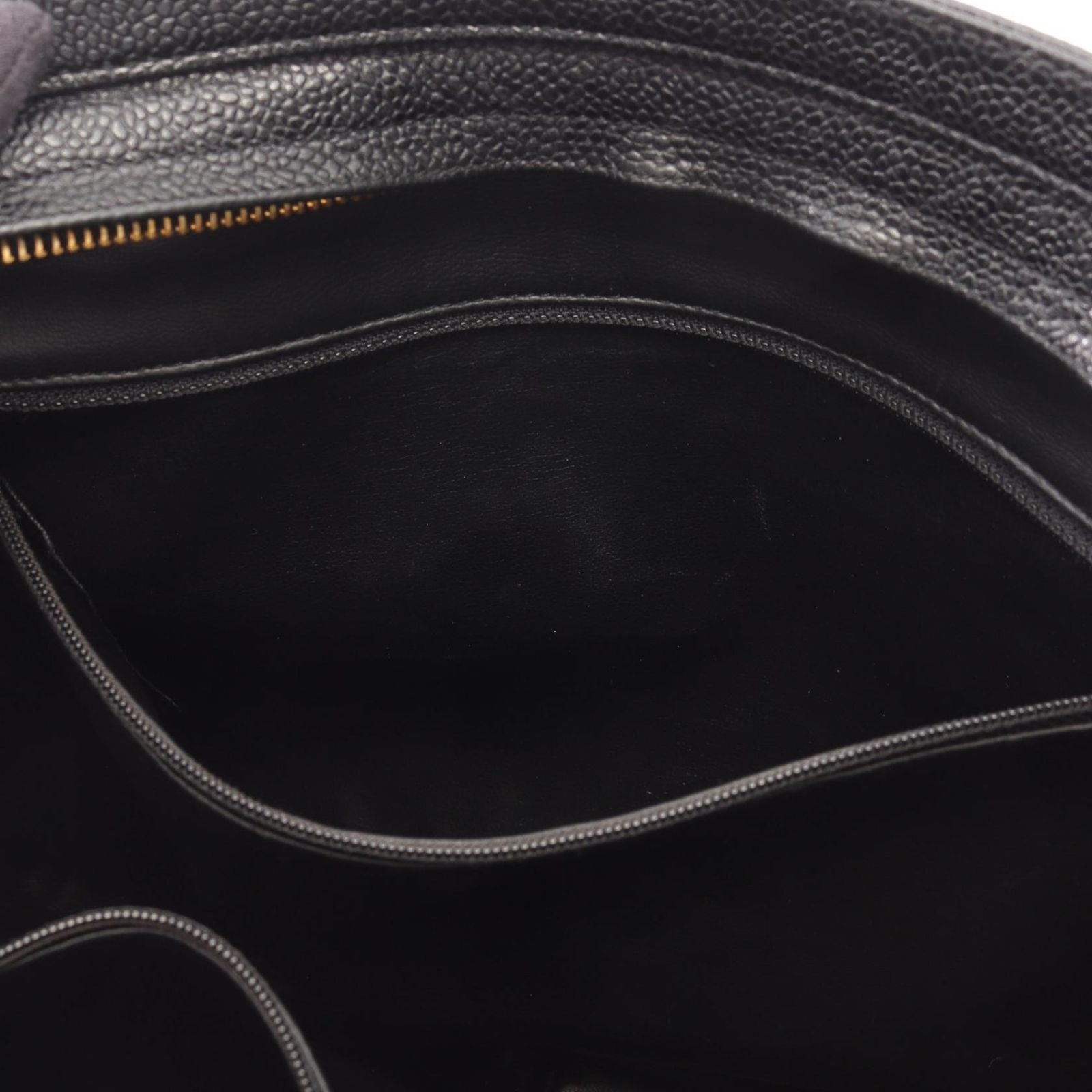 Chanel Tote Triple CC Logo Black Caviar Leather Coco — view 9