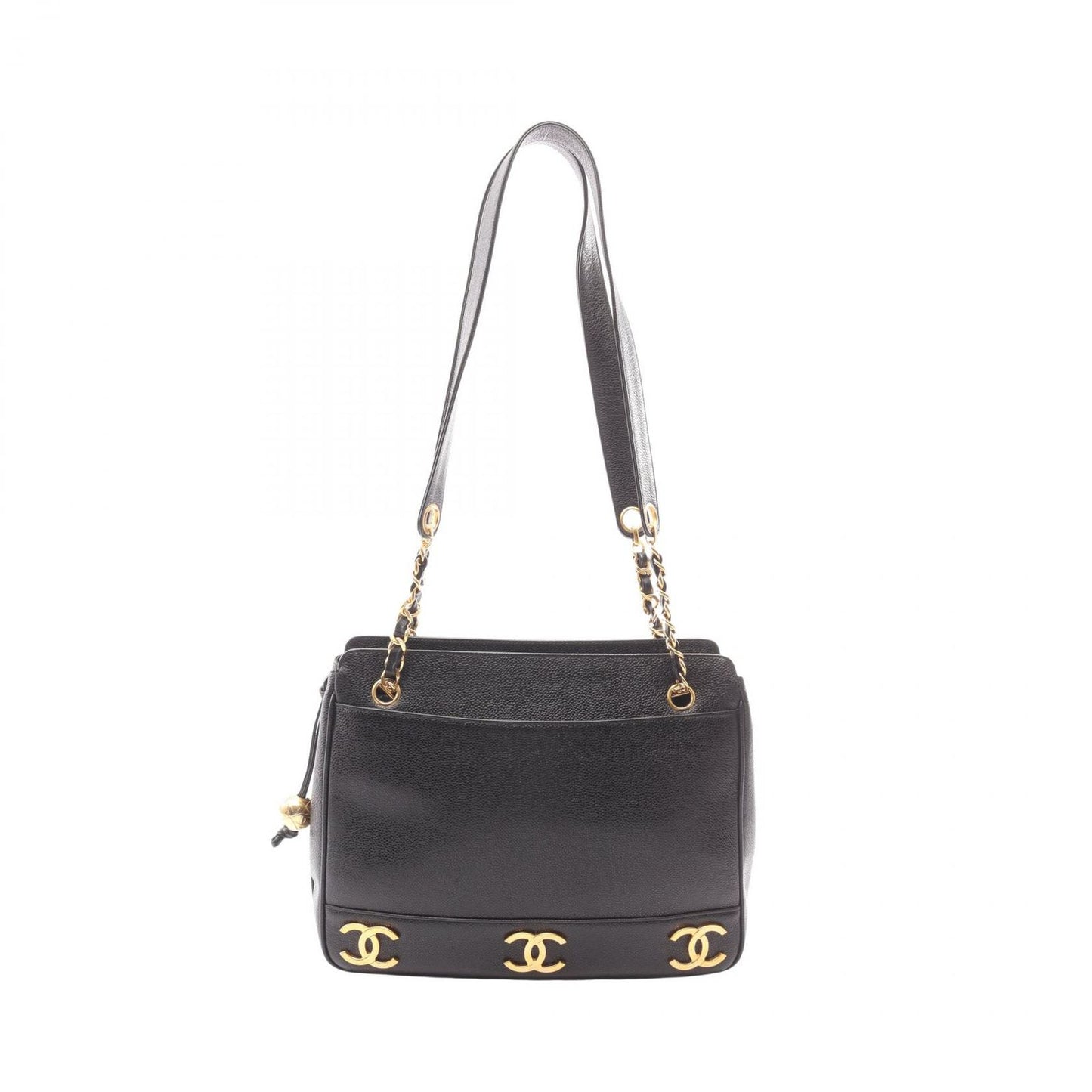 Chanel Tote Triple CC Logo Black Caviar Leather Coco