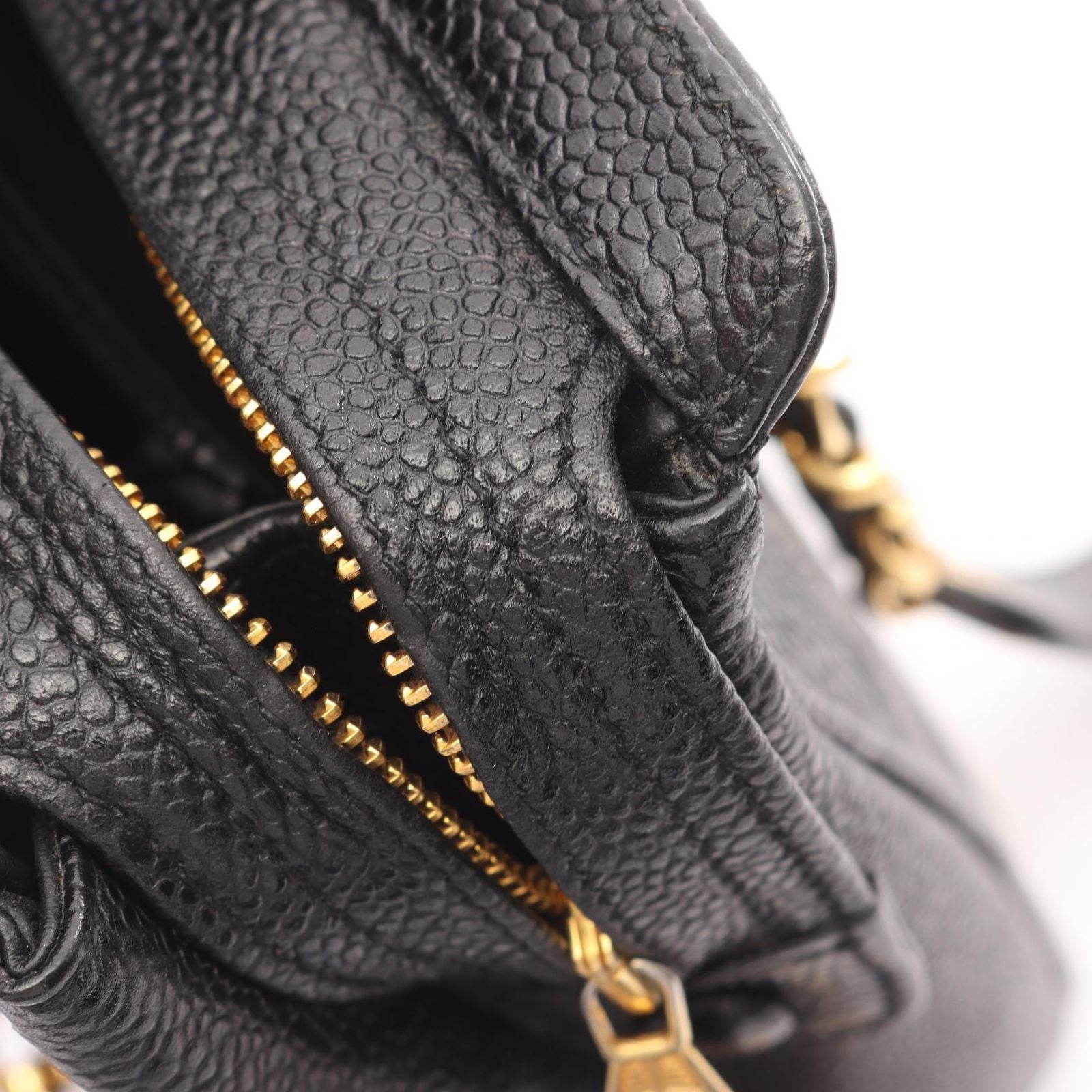 Chanel Tote Triple CC Logo Black Caviar Leather Coco — view 6