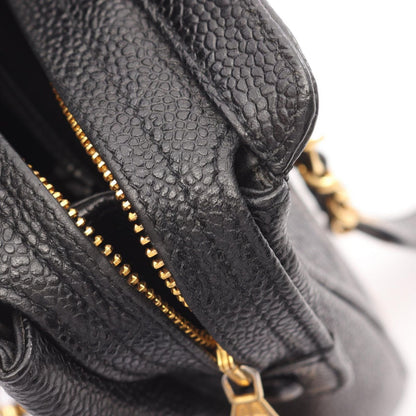 Chanel Tote Triple CC Logo Black Caviar Leather Coco — view 6