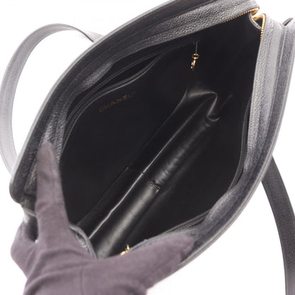 Chanel Tote Triple CC Logo Black Caviar Leather Coco — view 3