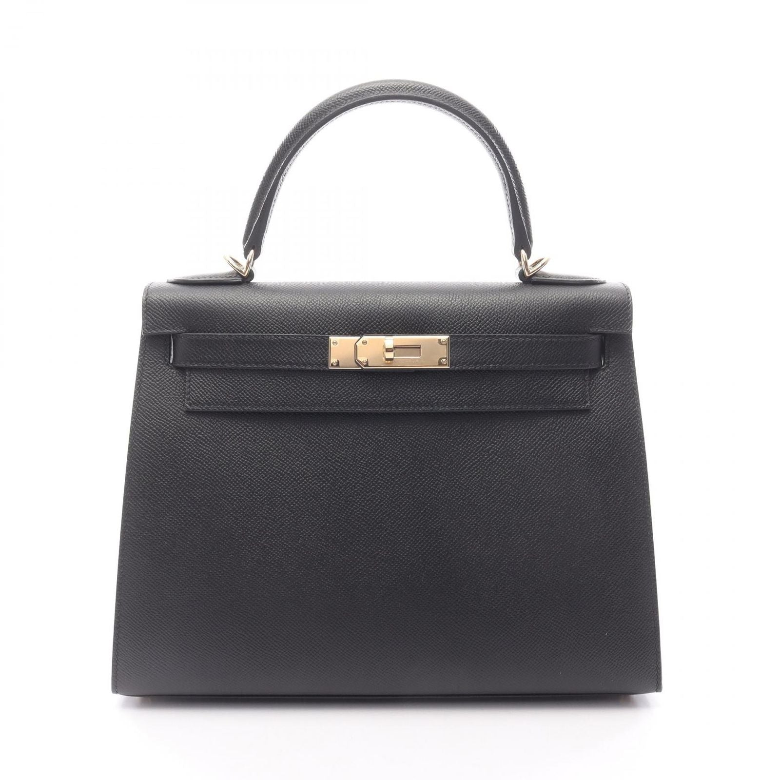 Hermes Handbag Kelly 28 Sellier 2-Way Black Leather Calf