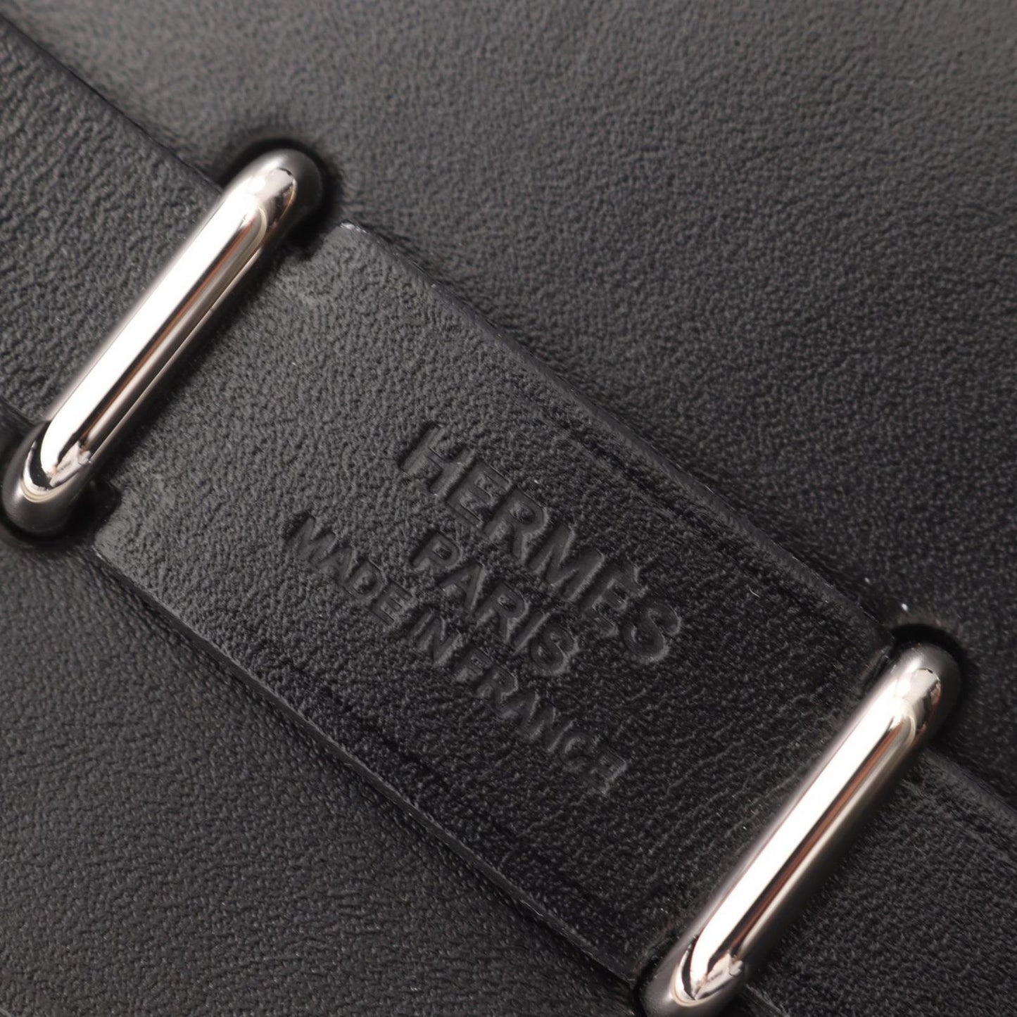 Hermes Shoulder Bag Herbag Zip Mini Ecru Black Canvas Leather — view 4