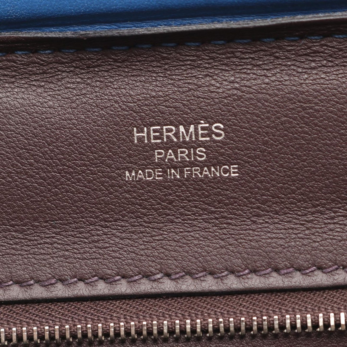 Hermes Handbag 24 Van Quatre 21 Verso Mini 2-Way Blue France Leather Calf Sac — view 4