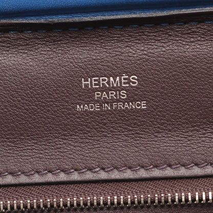 Hermes Handbag 24 Van Quatre 21 Verso Mini 2-Way Blue France Leather Calf Sac — view 4