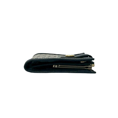 Gucci Vintage Plus Logo Leather Clasp Bifold Wallet Navy — view 5