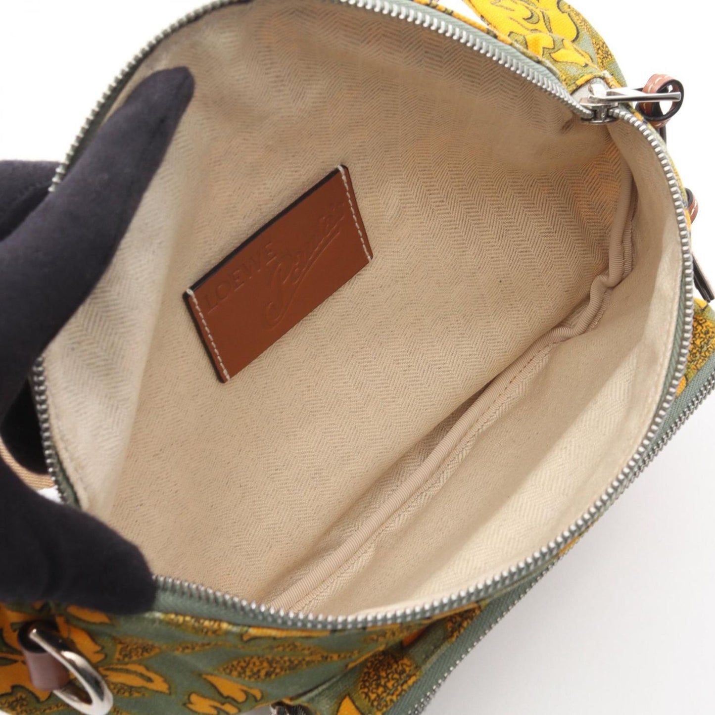 Loewe Waist Bag Paula's Ibiza Anagram Green Yellow Canvas — view 3